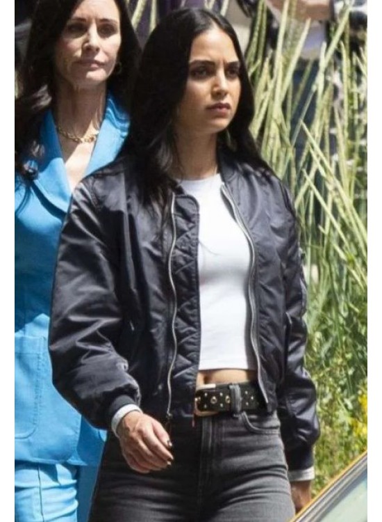Sam Carpenter Scream 6 Melissa Barrera Black Bomber Jacket Sam Carpenter Scream 6 Melissa Barrera Black Bomber Jacket